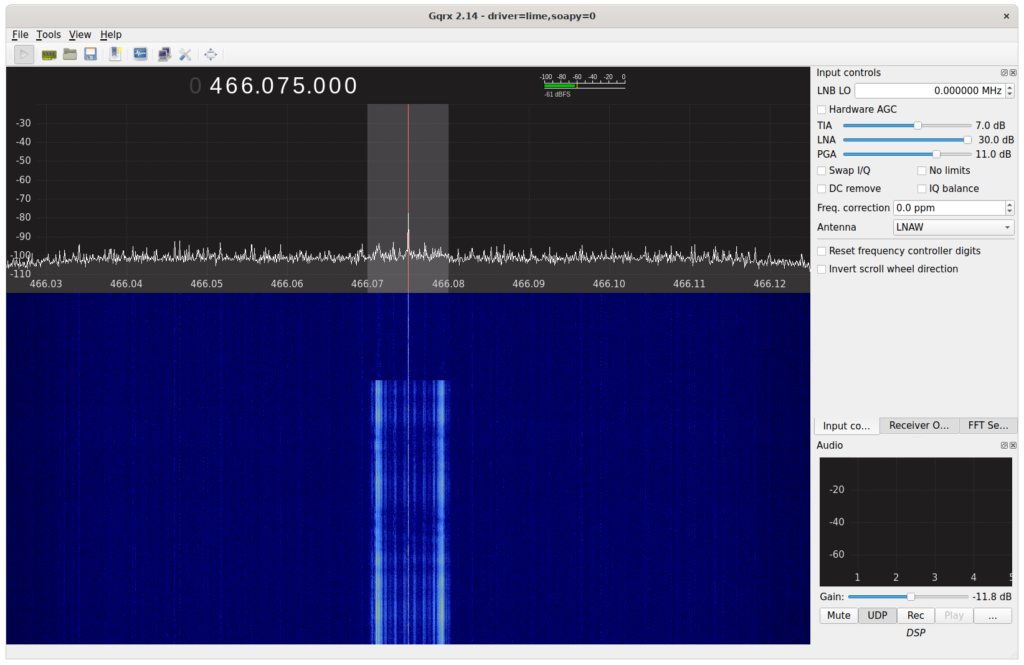 GQRX input controls